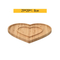Plato de bambú en forma de corazón para snacks